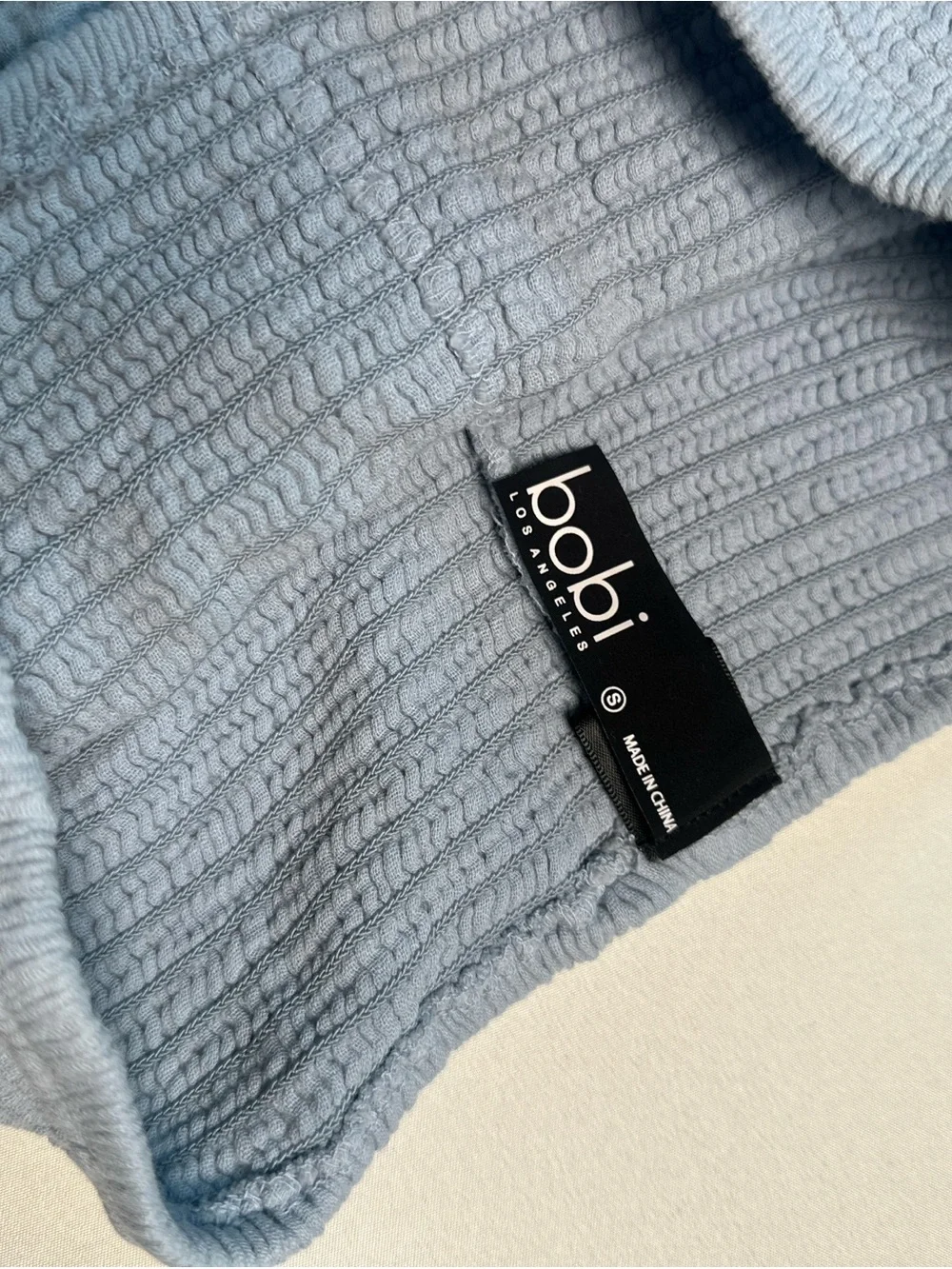 bobi Pale Blue Cotton Gauze Cargo Joggers